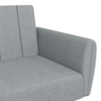 vidaXL Canapé-lit à 2 places avec repose-pied gris clair tissu
