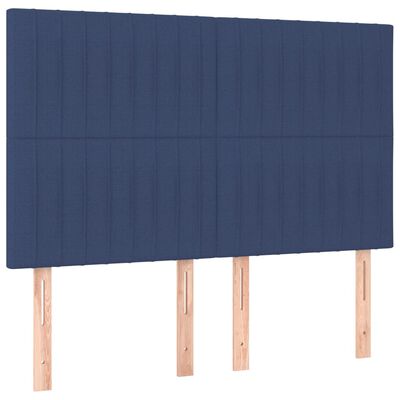 vidaXL Cadre de lit avec tête de lit Bleu 140 x 200 cm Tissu