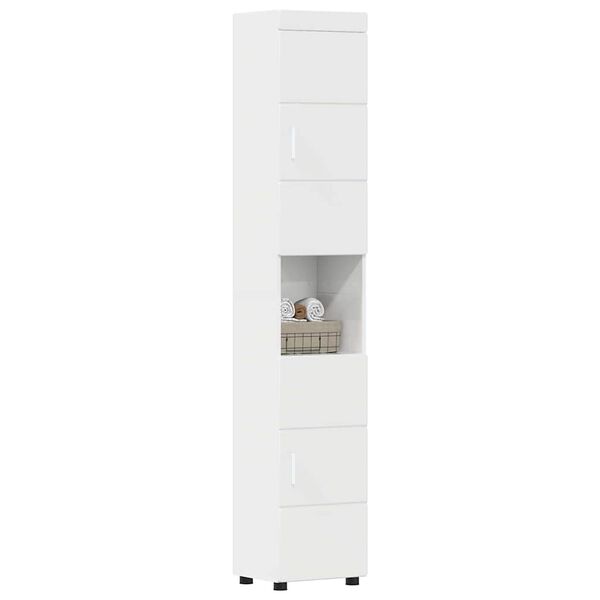 vidaXL Ensemble d'armoire de salle de bain TULUM Blanc brillant