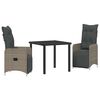 vidaXL Ensemble de salle &agrave; manger pour jardin 3 pc Gris polyrotin