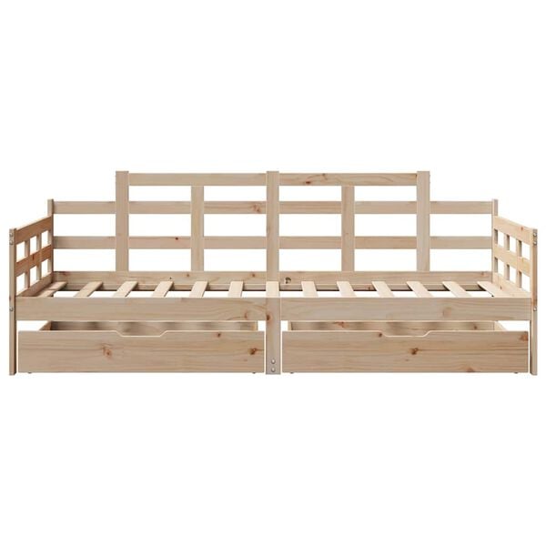 vidaXL Lit de jour avec tiroirs sans matelas 80x200 cm bois massif