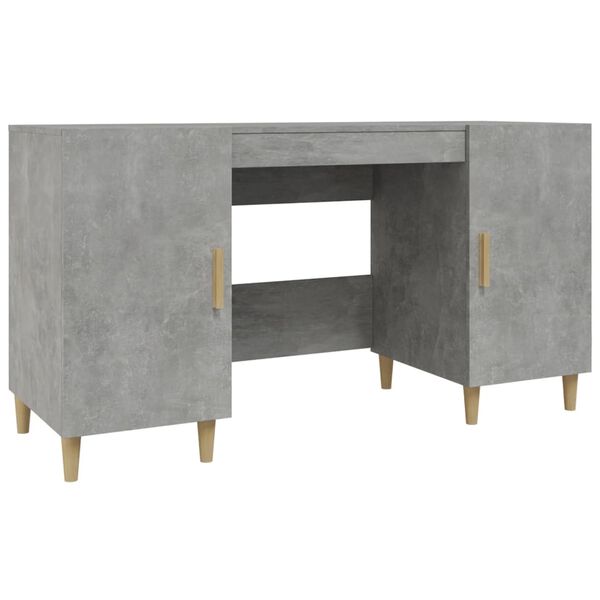 vidaXL Bureau Gris béton 140x50x75 cm Bois d'ingénierie