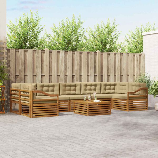 vidaXL Ensemble de canap&eacute;s d'ext&eacute;rieur 8 pcs Naturel et Beige