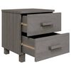 vidaXL Table de chevet HAMAR Gris clair 40x35x44,5 cm Bois pin massif
