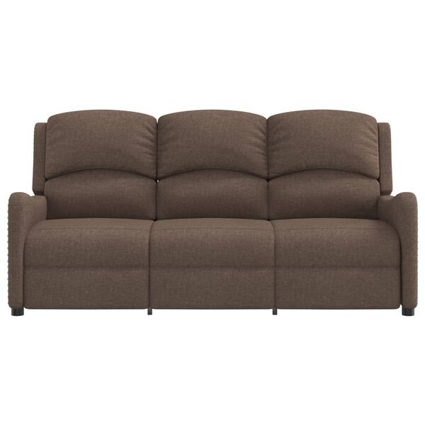 vidaXL Fauteuil de massage inclinable &agrave; 3 places taupe tissu