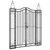 vidaXL Portail de jardin noir 121x8x150 cm fer forg&eacute;