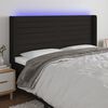 vidaXL T&ecirc;te de lit &agrave; LED Noir 163x16x118/128 cm Tissu