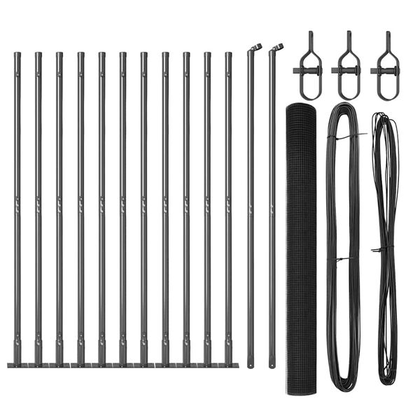 vidaXL Poteau de cl&ocirc;ture. Gris 25 x 1,4 m (maille de 25 x 25 mm)