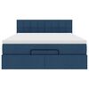 vidaXL Lit ottoman avec matelas bleu 140x190 cm tissu