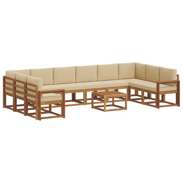vidaXL Ensemble de canap&eacute;s d'ext&eacute;rieur 11 pcs Naturel et Beige
