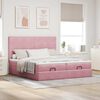 vidaXL Cadre de lit ottoman avec matelas rose 160x200 cm velours