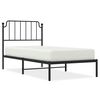 vidaXL Cadre de lit métal sans matelas avec tête de lit noir 90x190 cm