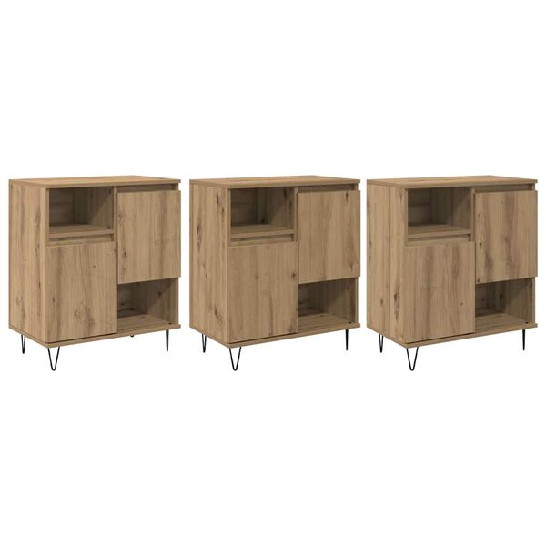 vidaXL Buffet 3 pcs Ch&ecirc;ne artisanal 60 x 35 x 70 cm