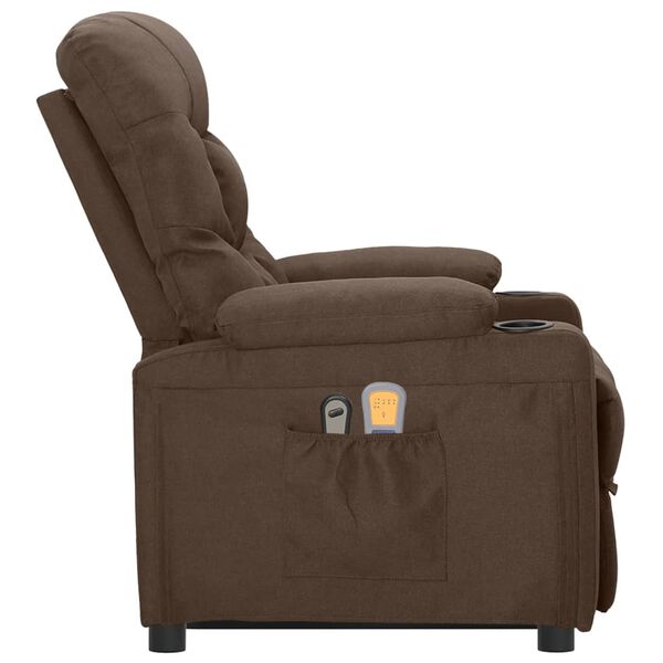 vidaXL Fauteuil de massage Marron Tissu