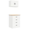 vidaXL Armoires de garage 2 pcs blanc bois d'ing&eacute;nierie
