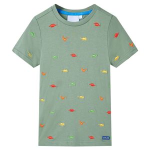 T-shirt pour enfants avec manches courtes kaki 116