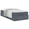 vidaXL Cadre de lit avec matelas avec matelas 2 pcs Gris Foncé Velours