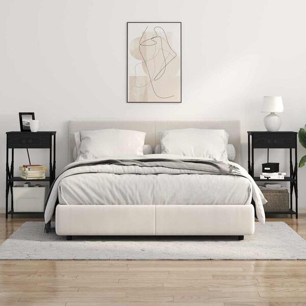 vidaXL Cabinet de chevet Ch&ecirc;ne noir 41 x 31 x 76 cm Bois d'ing&eacute;nierie