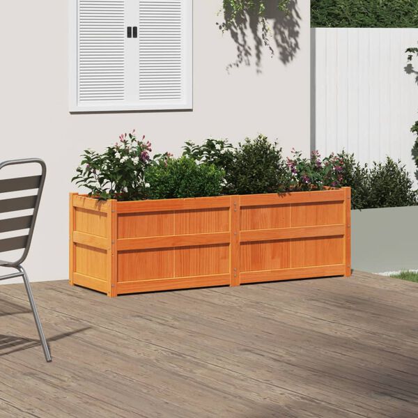 vidaXL Jardini&egrave;re cire marron 150x50x50 cm bois de pin massif