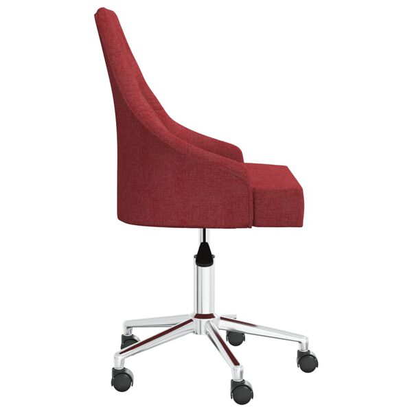 vidaXL Chaise pivotante de bureau Rouge bordeaux Tissu