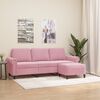 vidaXL Canap&eacute; &agrave; 3 places avec repose-pieds Rose 180 cm Velours