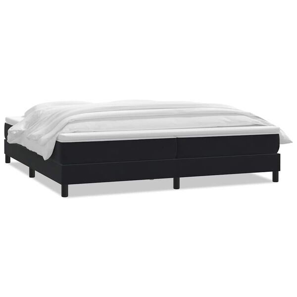 vidaXL Sommier &agrave; lattes de lit avec matelas noir 180x210 cm velours