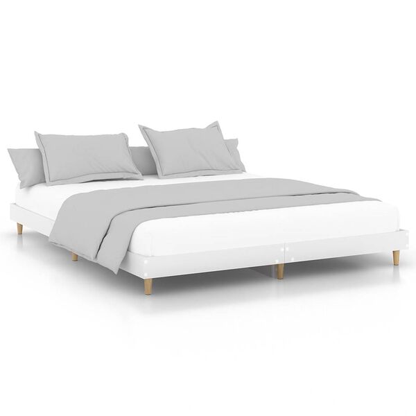 vidaXL Cadre de lit sans matelas blanc 120x200 cm bois ingénierie