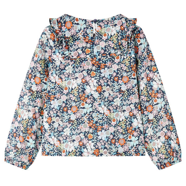 Chemise pour enfants à manches longues bleu foncé 92