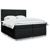 vidaXL Sommier &agrave; lattes de lit avec matelas Noir 200x200 cm Tissu