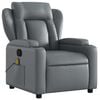 vidaXL Fauteuil de massage inclinable Gris Similicuir