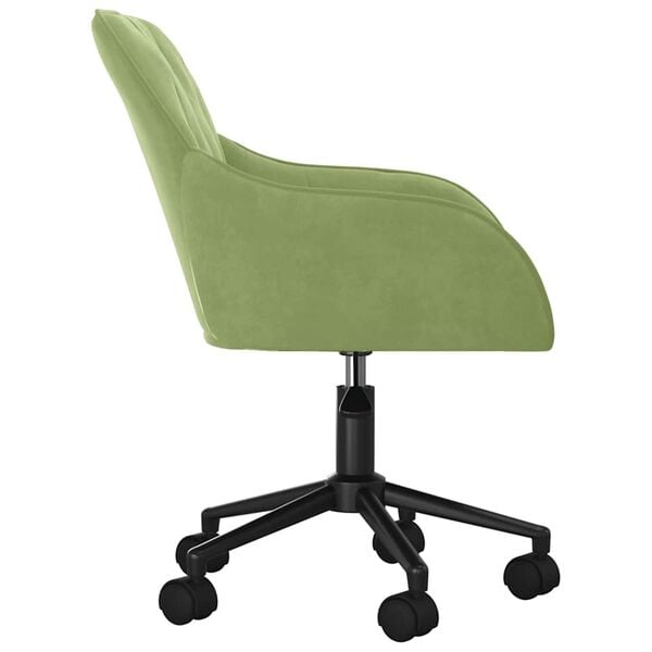 vidaXL Chaise pivotante de bureau Vert clair Velours
