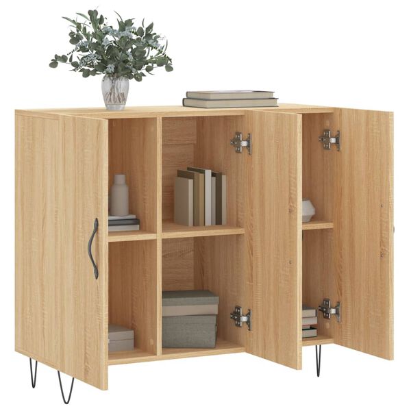 vidaXL Buffet chêne sonoma 90x34x80 cm bois d'ingénierie