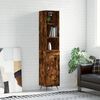 vidaXL Buffet haut Ch&ecirc;ne fum&eacute; 34,5x34x180 cm Bois d'ing&eacute;nierie