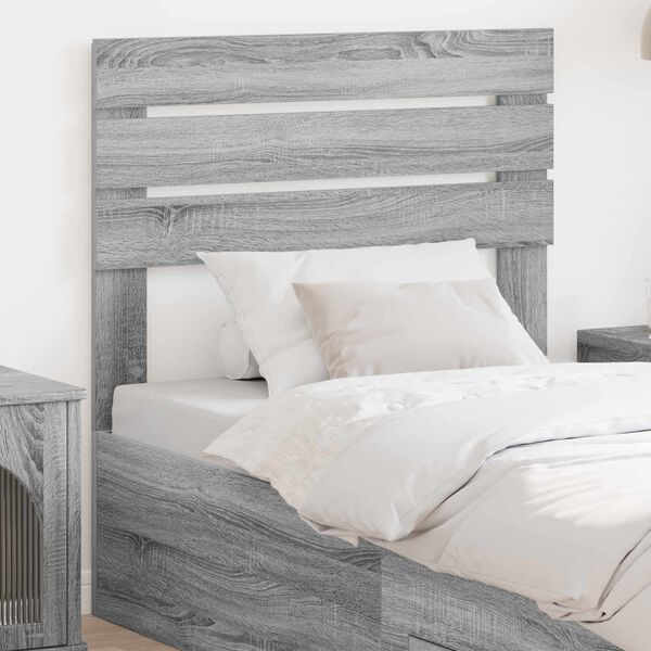vidaXL T&ecirc;te de lit Gris Sonoma 75 cm Bois d'ing&eacute;nierie