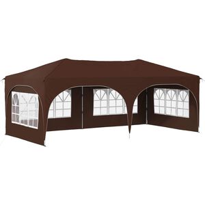 vidaXL Tente de f&ecirc;te pop-up 575 x 288 x 245 cm Marron Tissu Oxford
