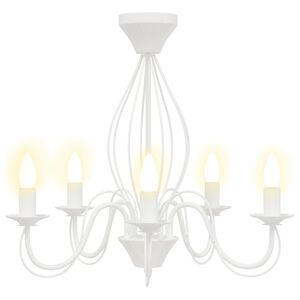 vidaXL Chandelier E14 m&eacute;tal Blanc &Oslash; 52 x 47 cm