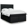 vidaXL Sommier &agrave; lattes de lit avec matelas Noir 140x190 cm Tissu