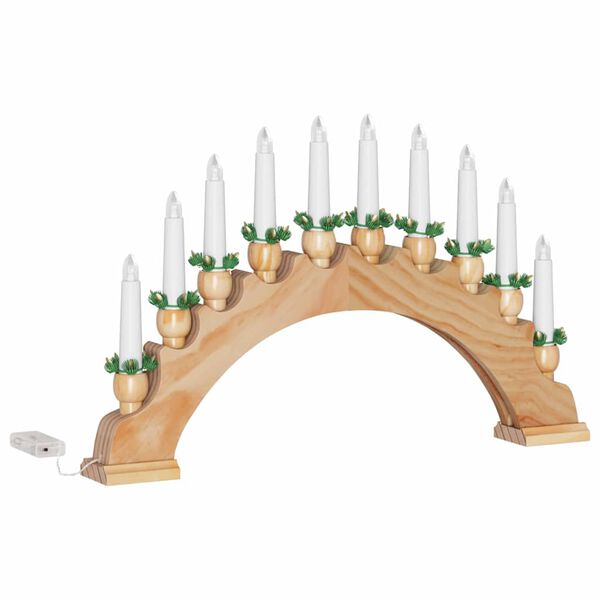 vidaXL Arche de Bougies de No&euml;l avec 10 Bougies LED Marron