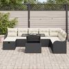 vidaXL Ensemble de canapé de jardin avec coussin 9 pcs Noir Poly rotin