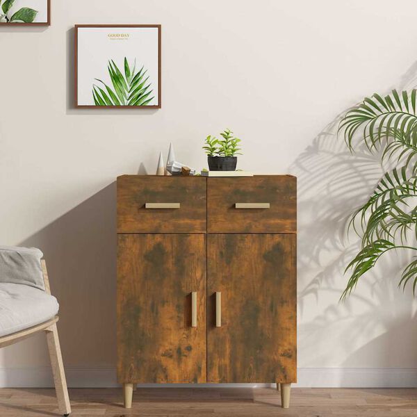 vidaXL Buffet Chêne fumé 69,5x34x89 cm Bois d'ingénierie