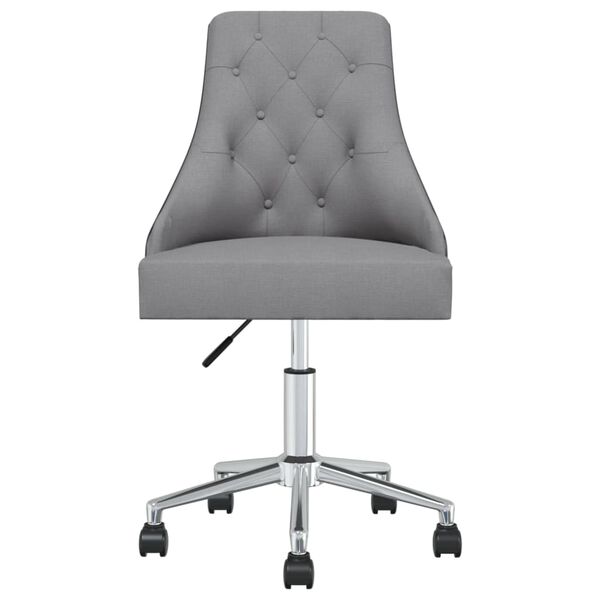 vidaXL Chaise pivotante de bureau Gris clair Tissu