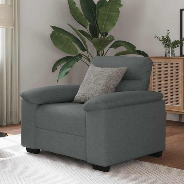 vidaXL Fauteuil gris foncé 60 cm tissu