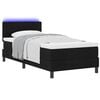 vidaXL Lit &agrave; ressorts avec matelas avec LED Noir 80 x 200 cm tissu