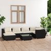 vidaXL Salon de jardin 7 pcs avec coussins R&eacute;sine tress&eacute;e Noir