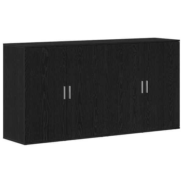 vidaXL Buffet 2 pcs Ch&ecirc;ne noir 79 x 38 x 80 cm Bois d'ing&eacute;nierie