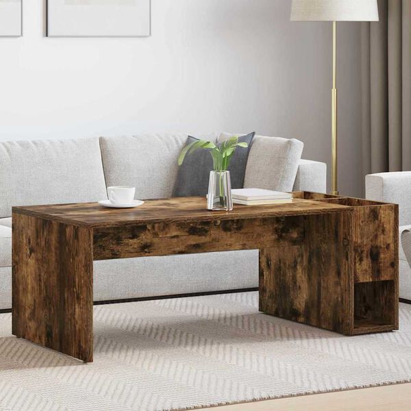 vidaXL Table basse Ch&ecirc;ne fum&eacute; 101,5 x 50 x 37 cm Bois d'ing&eacute;nierie
