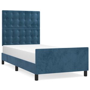 vidaXL Cadre de lit sans matelas bleu fonc&eacute; 80x200 cm velours