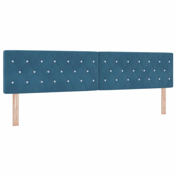vidaXL T&ecirc;te de lit Bleu fonc&eacute; 200 cm Velours