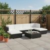 vidaXL Salon de jardin 7 pcs avec coussins R&eacute;sine tress&eacute;e Noir