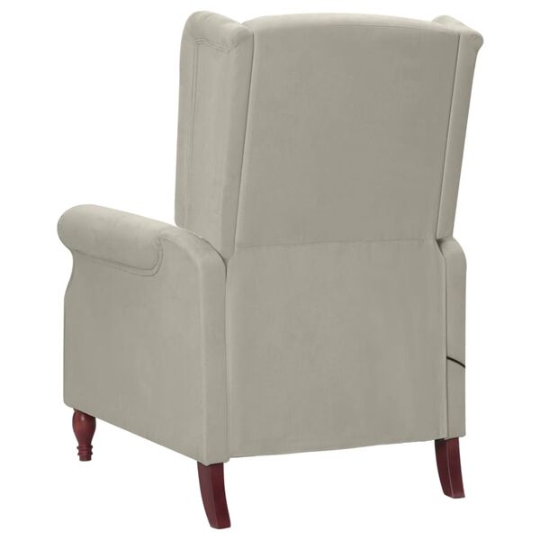 vidaXL Fauteuil de massage inclinable gris clair microfibre